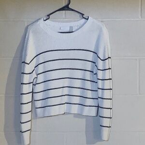 The Children's Place Striped White and Black Sweater